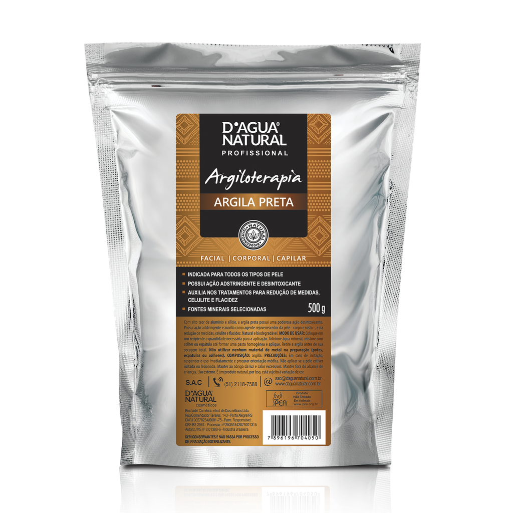 ARGILA EM PO PRETA 500g D Água Natural