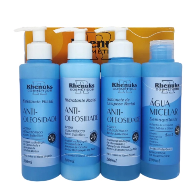 KIT SKIN CARE - ANTI-OLEOSIDADE CARE 4 PECAS - RHENUKS 200ML