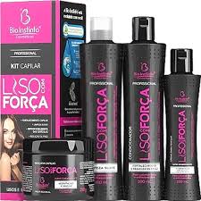 KIT CAPILAR PROFISSIONAL LISO COM  FORÇA 4 PEÇAS- BIO INSTINTO 400G