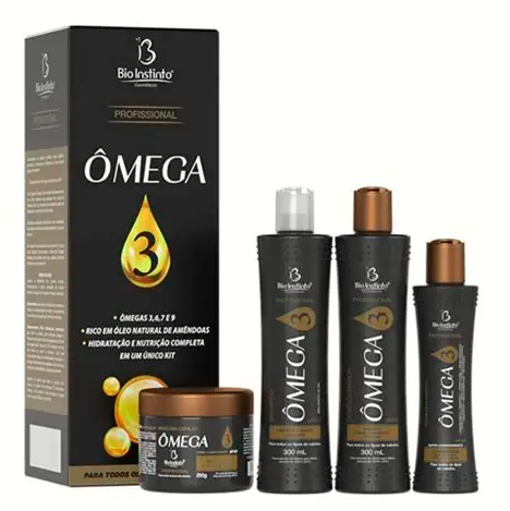 KIT CAPILAR PROFISSIONAL OMEGA 3 -4 PECAS- BIO INSTINTO 300ml