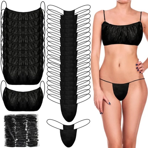 [CONJUNTO FEMININO] KIT DESCARTAVEL PROFISSIONAL TOP E CUECA 40 UNIDADES