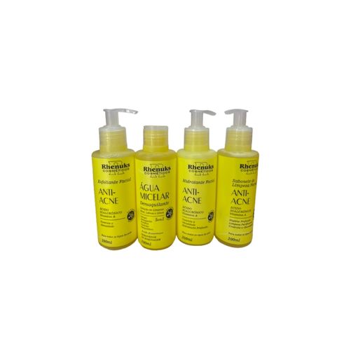 [KIT SKIN CARE- ANTI-ACNE 4 PECAS - RHENUKS 200ML] KIT SKIN CARE - ANTI-ACNE
